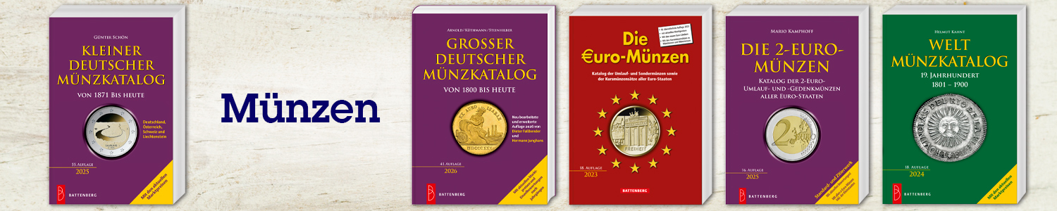 Banner-Picture for 'Münzen' redirecting to '/sammeln/buecher?category=muenzen'.