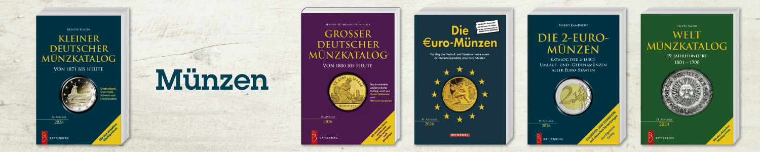 Banner-Picture for 'Münzen' redirecting to '/sammeln/buecher?category=muenzen'.